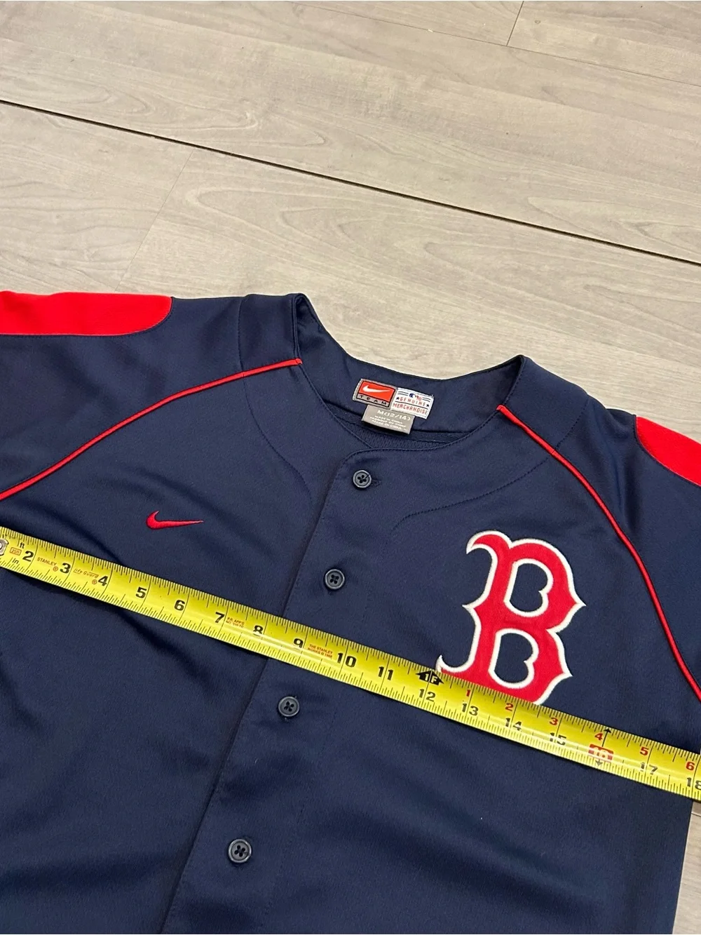 Vintage Nike Team Boston Red Sox Jersey Youth M 12/14 Navy Genuine Merchandise